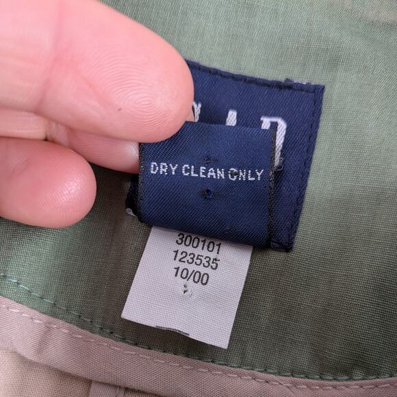 Vintage Y2K Gap Jacket XS Green Cotton Lightweight Coat Preppy Classic Mid Zip - Picture 8 of 9